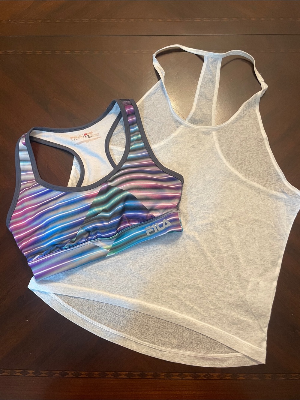 Set of Fila Running Sports Bra and Nike Workout Tank Top Size Small